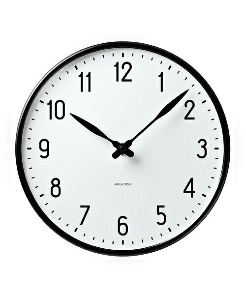 ARNE JACOBSEN Wall Clock Station 210mm アルネヤコブセン 壁掛け時計 ステーション 1943年 デンマーク 鉄道 視認性 アラビアインデックス 機能美 バウハウス デザイン Lauritz Knudsen シンプル 北欧 ギフト ヤコブセン