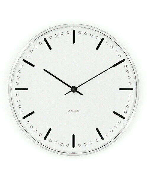 ARNE JACOBSEN Wall Clock CityHall 210mm アルネヤコブセン 壁掛け時計 シティホール ルードブレ市庁舎 ウォールクロック ROSENDAHL 磨き抜かれたポリッシュケース 緻密 ミニマリズム クール シンプル デザイン モダニズム 北欧 ギフト ヤコブセン