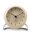 ARNE JACOBSEN TableClock CITY HALL SANDY BEIGE アルネヤコブセン 置き時計 テーブルクロック シティホール サンディベージュ 現代仕様 モディファイ LEDライト ムーブメントセンサー スヌーズ機能 単3電池 アラーム プロダクト シンプル モダニズム 北欧 ギフト #43693