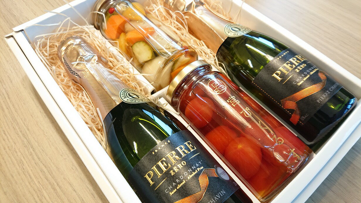 【地域貢献】【地産地消】【ギフトセット】宮ぴくるす×亀田屋 ギフトセットNo.1 ノンアルコールワイン ピクルス×2本 セット いろいろ野菜 ぷちとまと ピエー...