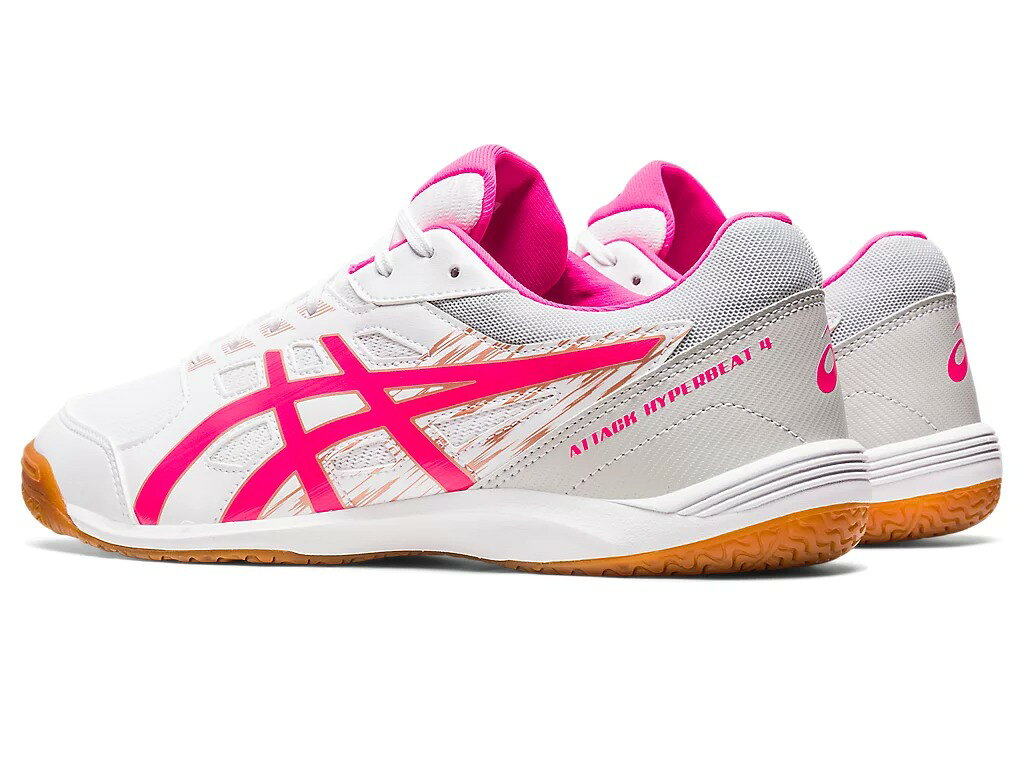 KAMEISHOP(カメイショップ)のアシックス asics 卓球シューズ メンズ レディース ジュニア ATTACK HYPERBEAT 4 アタック ハイパービート 1073A056 ピンク PINK GLO 軽量 部活｜アングル2