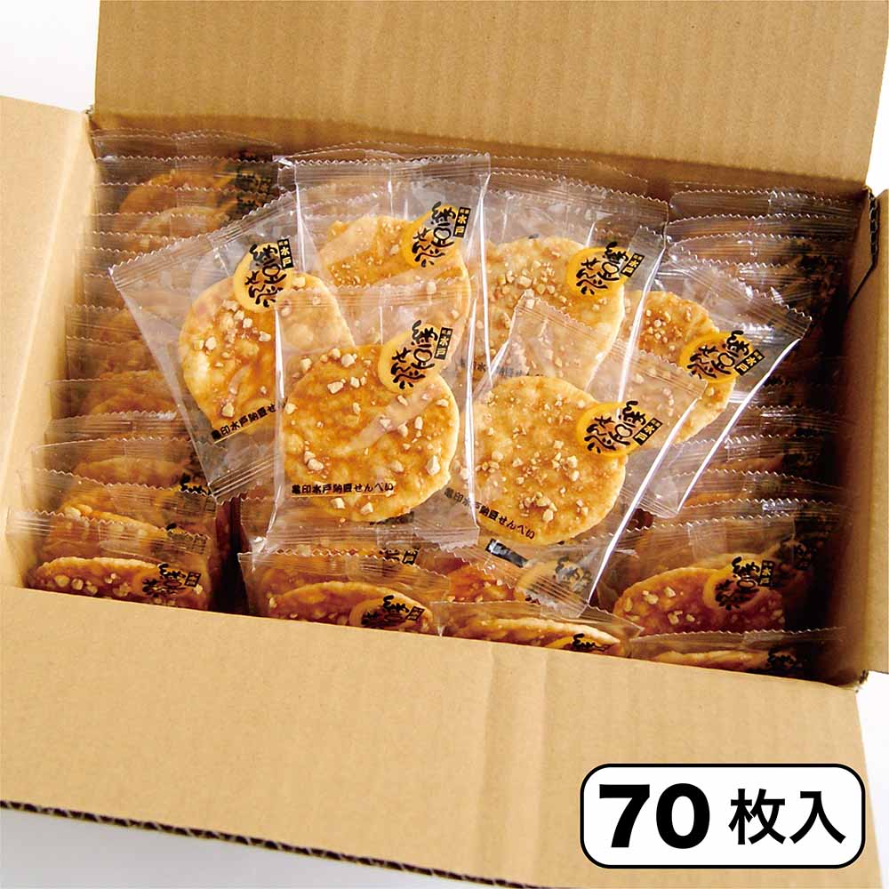 送料込商品【大容量！亀印水戸納豆せんべい 70枚入】 薄焼きせんべい 水戸納豆 納豆 ご自宅用 包装のし不可 せんべい 個包装 大容量 納豆 せんべい お取り寄せ