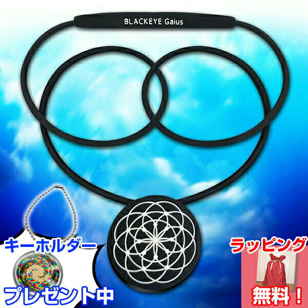 《包装無料》ブラックアイ ガイアスネックレス ■レビューでヒーリングキーホルダー付 多層丸山式コイルネックレス BLACK EYE Gaius カムナ図形デザイン 男女兼用 健康アクセサリー 首輪 パワースポット ユニカ YUNICA 黒 ブラック ネックレス