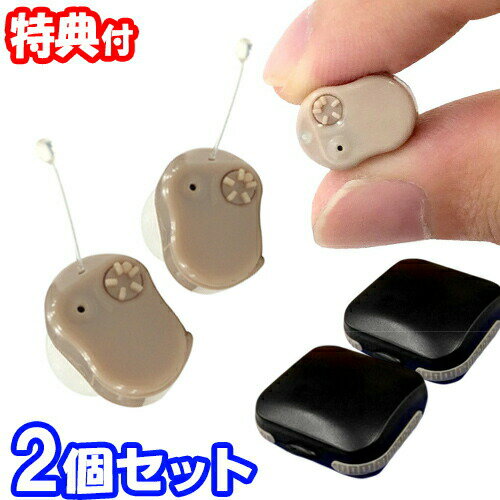 超小型集音器 スーパーミニ 両耳用2個セット 肌色 耳穴式集音器 集音機 目立たず自然な着け心地 1円玉より小さい テレビ 音声 年配者