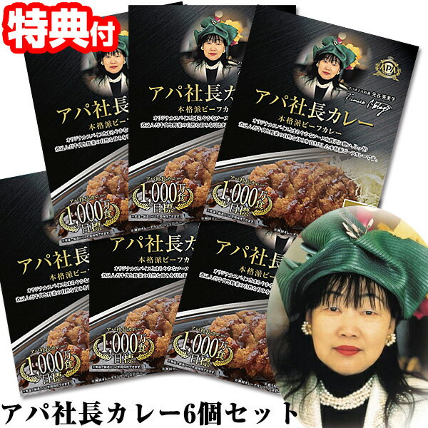 アパカレー 6食セット 非常食 セット ビーフカレー レトルトカレー アパ社長カレー 詰め合わせ レトルト食品 常温保存 保存食 非常食 美味しいカレー アパホテル 金沢カレー 非常事態 カレーライス 自宅 事務所 テレワーク 昼食 ランチ 夕食のサムネイル