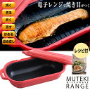 TVで紹介 ムテキレンジ 電子レンジ用調理器 正規品 レジェンド松下 レシピブック付き 電子レンジグリル パン 魚焼き器 電子レンジ調理器 無煙グリル 1台6役...