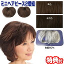 ミニヘアピース 2個組 人毛100% 自然色 栗色 白髪60% 部分かつら ヘアピース ボリュームアップ ピンポイント ヘアウィッグ 女性用カツラ 写真撮影 旅...