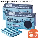 48個 ソーダスパークル 専用ガスカートリッジ 24本×2箱（48本） Soda Sparkle 家庭用ソーダマシン ガスカートリッジ 交換カートリッジ 炭酸水メーカー 炭酸水製造機 炭酸ウオーター 交換用ガスカートリッジ マルチスパークル2 マルチスパークル3 ソーダースパークル