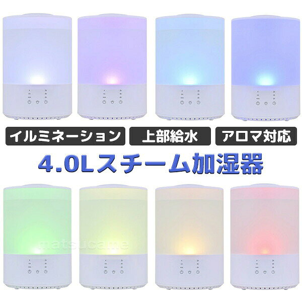 【選ぶ景品付】 おおたけ 上部給水 スチーム加湿器 日本メーカー WH-S406 スチーム式加湿器 14畳対応 大容量 4L アロマ加湿器 スチーム加湿機 加熱式加湿器 LED イルミネーション レインボー ムードライト スチーム式加湿機 スチーマー 上部給水式 おしゃれ 寝室 リビング