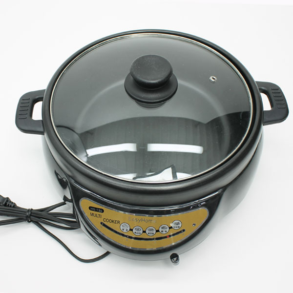 電気グリル鍋 （電気鍋） ガラス蓋つき 3〜4人用電気鍋 電気調理鍋 寄せ鍋 すき焼き鍋 電気ホットプレート
