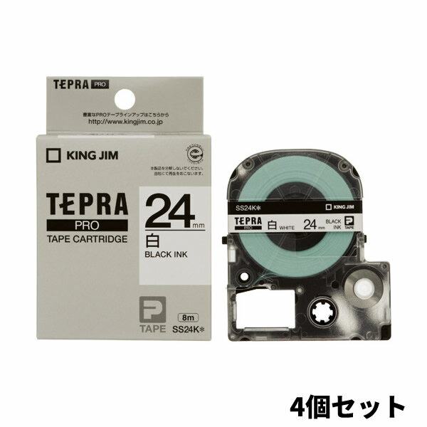 キングジム テプラプロ テープ カートリッジ SS24K テプラPRO 白ラベル・黒文字・24mm幅 キングジム テプラ専用カートリッジ テプラPRO カートリ...