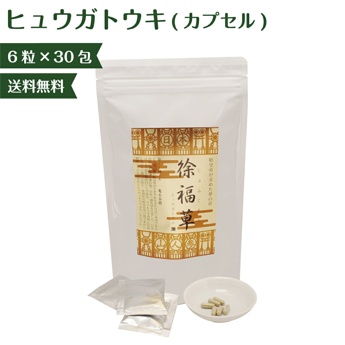 楽天ヒュウガトウキの亀長茶園日本山人参【カプセル（6粒×30包）】1袋・3袋セット ハードカプセル タブレット 1か月分 日本山ニンジン にほんやまにんじん ヒュウガトウキ 自社農園 無添加 無農薬 温活 冷房対策 冷え性 血圧 血糖値 健康茶 YN-1