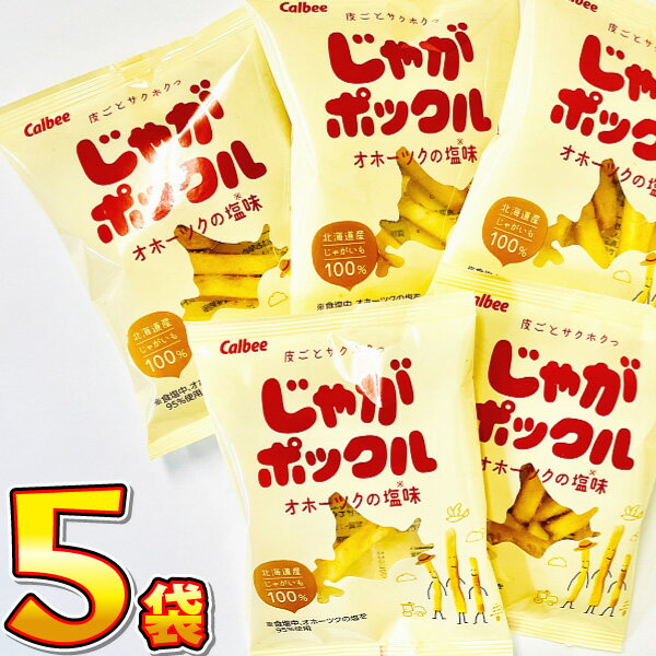 【ゆうパケットメール便送料無料】カルビー 北海道産じゃがいも100％使用！ じゃがポックル オホーツクの塩味 1袋（18g）×5袋【 業務用 大量 お菓子 おやつ お試し ポイント消化 スナック菓子 限定 お土産 北海道 限定 スナック菓子 】
