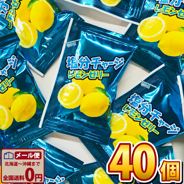 【ゆうパケットメール便送料無料】こんにゃくパーク 塩分チャージ レモンゼリー 1個（15g）×40個夏季限定！ 熱中症対策 に！凍らせてシャーベットゼリー！【 熱中症 ゼリー ポイント消化 お試し 1000円ポッキリ 塩分補給 塩分 ゼリー 個包装】の商品画像