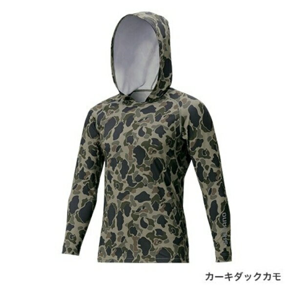 【ブラックフライデー期間中 ポイント10倍】 【在庫限りのお買い得価格】シマノ [90] IN-062Q サンプロテクション ロングスリーブフーディシャツ カーキダックカモ S