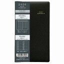 2026年B7サイズ改 90×154mmコンパクトなダイアリー手帳プチスケジュール/ブラック月間ブロック&見開き2週間(ナカヤバシ 令和8年スケジュール帳)(PS-002-26D)