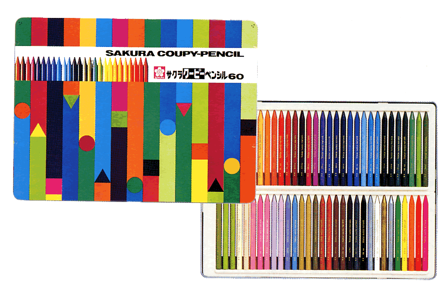 色鉛筆クーピーペンシル60色(缶入り）(FY60）【鉛筆名入れ無料】