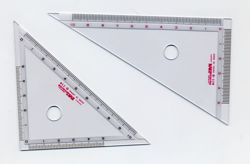 12cm三角定規[イカリボシパルカラー定規]（PT-4）(O-114)