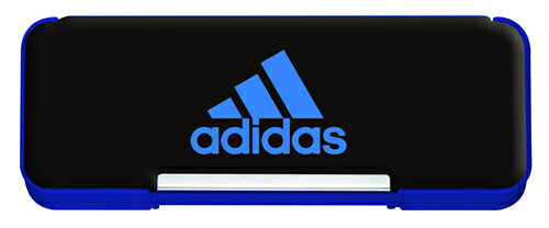 アディダス ペンケース アディダス[adidas](AI02）箱型筆箱 黒地　青文字(筆入れ・マグネット筆箱）(P1505BT3）