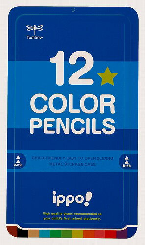 ippo(トンボ）2019新学期スライド缶入色鉛筆12色(いろえんぴつ12C）(CL-RPM0412C）