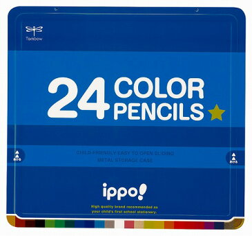 ippo(トンボ)2019新学期スライド缶入色鉛筆24色(いろえんぴつ24C)(CL-RPM0424C)