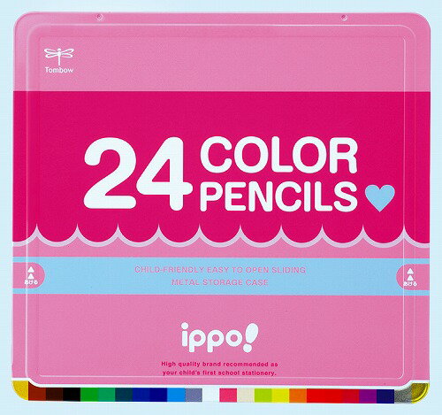 ippo(トンボ)2019新学期スライド缶入色鉛筆24色(いろえんぴつ24C)(CL-RPW0424C)