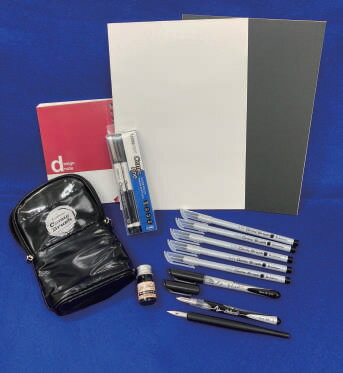 日光(立川ピン製作所)黒色(モノクロ)お得セットタチカワ ブラック&ブラックセット ブラックインク・ペン先・ブラックペンお買い得セット(TBBS)