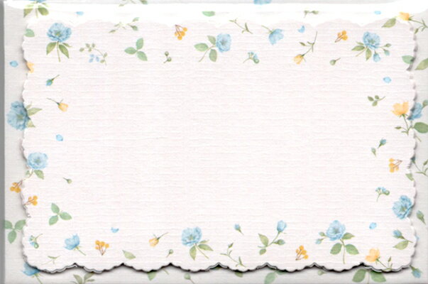 CreateG(クリエイトジー)青小花柄 ダイカットミニカードダイカットミニカードセット(ミニメッセージカード)(CGC1479)