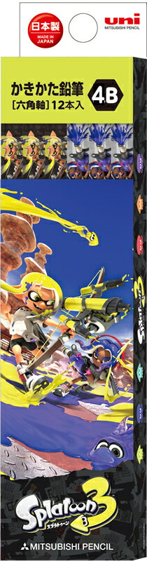 스플라툰 3[Splatoon3](STS3) 2023 신학기 연필 5641 6각 (4B)(카키카타 엔피츠 다스 상자 입)(K56414B)