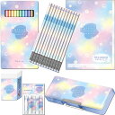 FLORAL MOOD鉛筆2B+色鉛筆12色6点文具セット(24frm-2B+12c-6set)【鉛筆/色鉛筆名入れ無料】