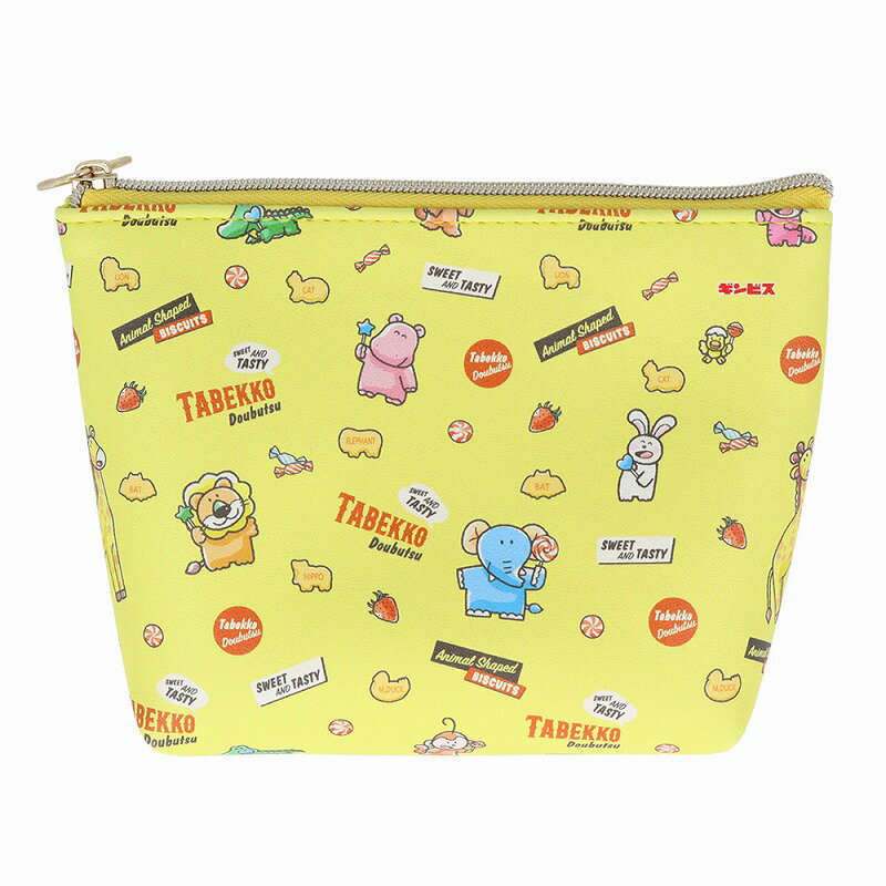 ギンビス　たべっ子どうぶつちらし舟形ポーチ（小物収納袋）（S2323044）