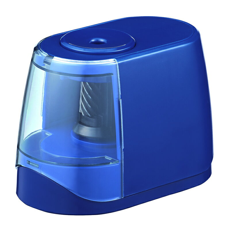 2WAY鉛筆削り[DOCCIMO]ドッチモ（ネイビー）（クツワ）電池式/ケーブル電源どっちも使える電動シャープ..