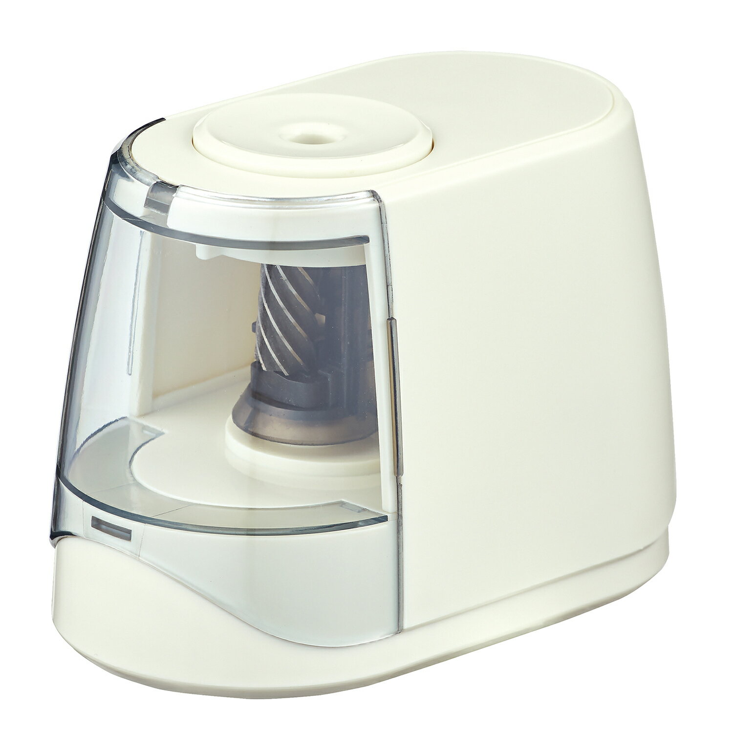 2WAY電動鉛筆削り[DOCCIMO]ドッチモ（ホワイト）（クツワ）電池式/ケーブル電源どっちも使える電動シャ..