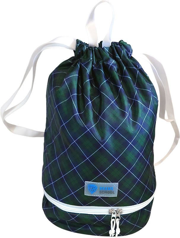 BEAMS SCHOOL（ビームス スクール）WTリュック型2重底バッグ（プールバッグにオススメ♪二重底巾着型ナ..