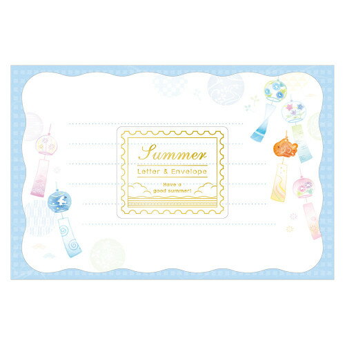 ミニレターサマー涼風NB社(エヌビー社)ミニレターセット(封筒便箋セット)(NB-1682314)
