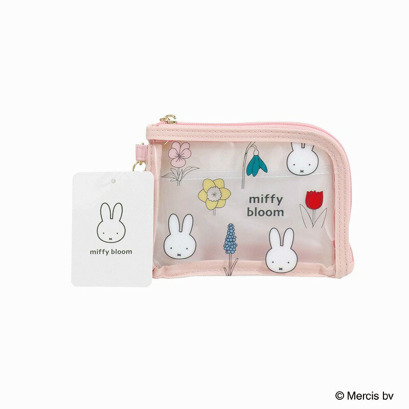 DickBruna（ディックブルーナ）Miffy　(ミッフィー）（クツワ）春シリーズ「miffy bloom」リール付パスケースA伸縮リールストラップ定期券入れ(MF995A)