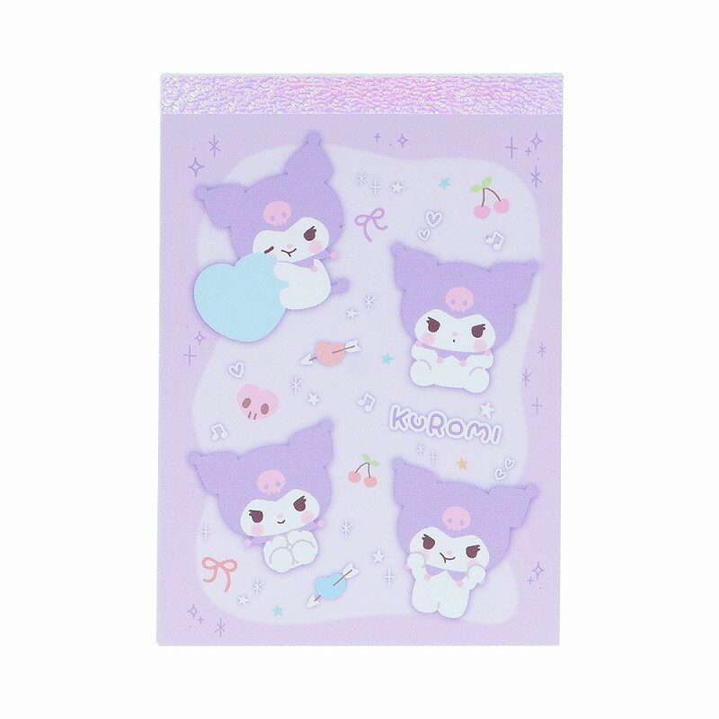 クロミちゃん[SanrioKURIMI]サンリオステショ☆マシュマロポップ（サンスター文具）メモミニ（2柄）(S2853906)【材質】PET・紙【内容】本文：2柄　各40枚　計80枚キラキラオーロラのクロス店頭で傷が付きにくいPET表紙 【本体サイズ】W60×H85×D9mm【本体重量】38g*絵柄はサンプル画像です。実際の絵柄と多少異なる場合がございます。4901770054872 **kw**新学期 キャラクター文房具 新入学・入園 入学準備 入学祝い 入園祝い 2027 シリーズ名 クロミちゃん[SanrioKURIMI]サンリオ ブランド名 サンスター文具/クロミちゃん[SanrioKURIMI]サンリオ カラー ライラック キャラクターグッズ おねがいマイメロディMyMelody(マイメロちゃんクロミちゃん) メモ **kw** メーカー希望小売価格はメーカーサイトに基づいて掲載していますサンリオ キッズランド キャラクターグッズ キティ シュガバニーズ ジュエルペット マイメロ ミュークルドリーミー シナモロール