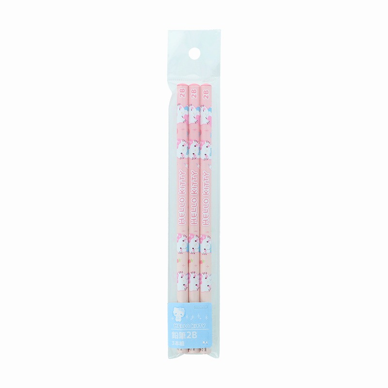 ハローキティサンリオステショ☆マシュマロポップ（サンスター文具）鉛筆2B　3本組（丸軸えんぴつ）(S5023637)
