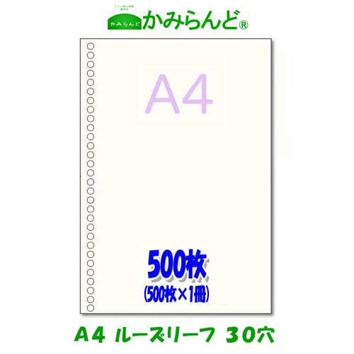 【A4】ルーズリーフ30穴入り500枚 高