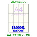【A4】12分割 ミシン目入り用紙 12000枚 高級上質コピー用紙チケット ミシン目用紙 各種帳票 伝票用に ミシン入用紙 帳票用紙12面 カット紙