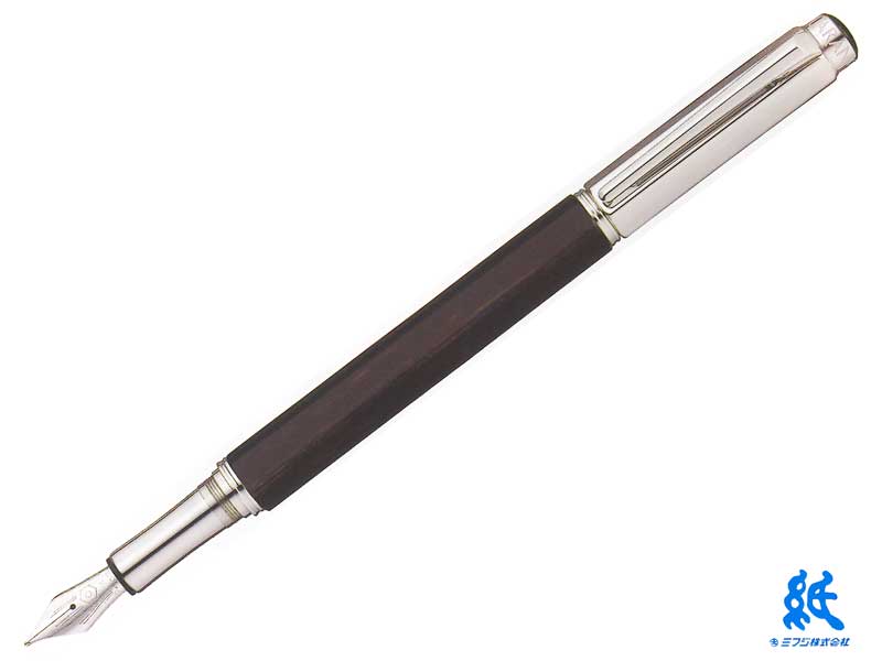 カランダッシュCARAND'ACHE 万年筆バリアスコレクション エボニー シルバー 18金ペン先ロジウムコートF/M/B 4490-086