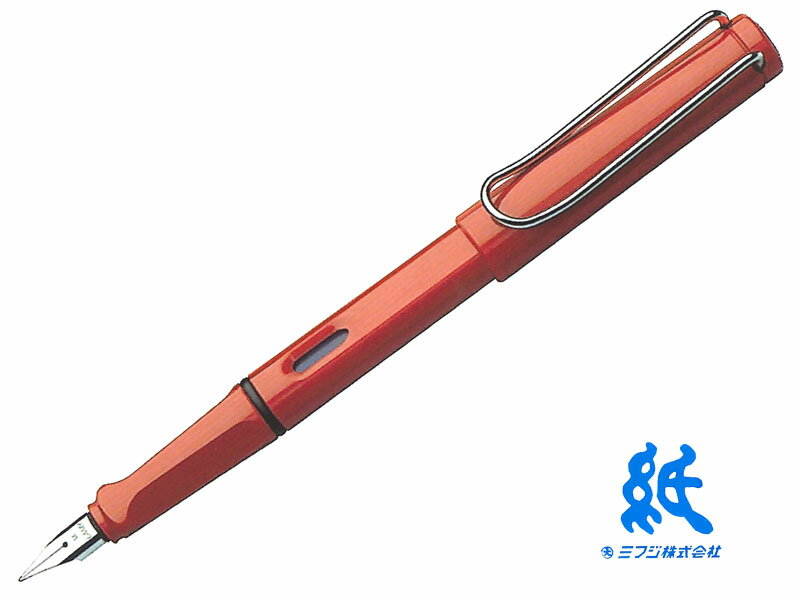 ラミーLAMY 万年筆サファリsafari レッド スチールペン先 F/M L16