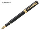 パーカーPARKER 万年筆デュオフォールドクラシックDUOFOLD ブラックGT センテニアル 18金ペン先 F M