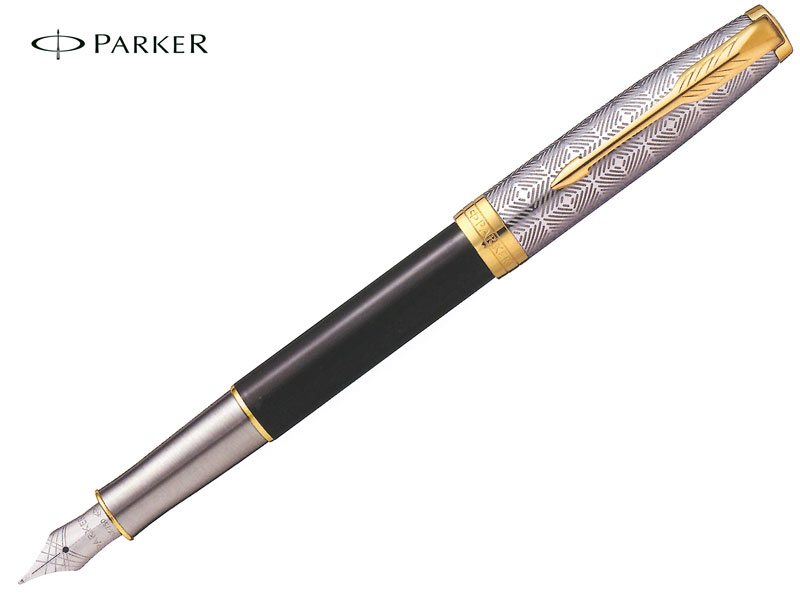 パーカー 万年筆 パーカーPARKER 万年筆ソネットSONNET プレミアムメタル＆ブラックGT F/M 18金ペン先