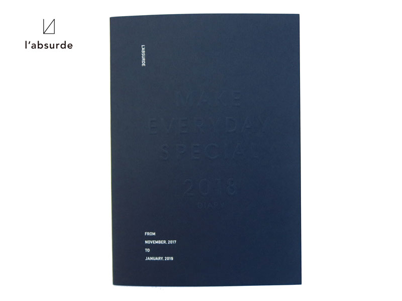 ラアプスl'absurde ダイアリー手帳 B6サイズマンスリー FLOATINGフローティング 全4色 2017年11月始まり2018年12月2018年版