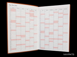 【ダイアリー手帳】MARK'Sマークスダイアリー手帳2022年版B6バーチカルグラン・ド・パリ2021年10月はじまり2023年1月版全3色