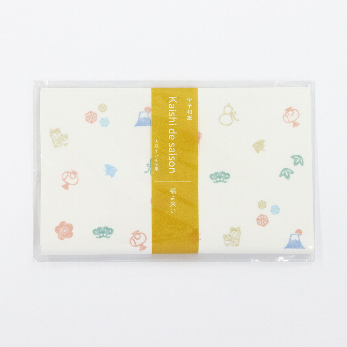 懐紙 Kaishi de saison 福よ来い (ふくよこい)