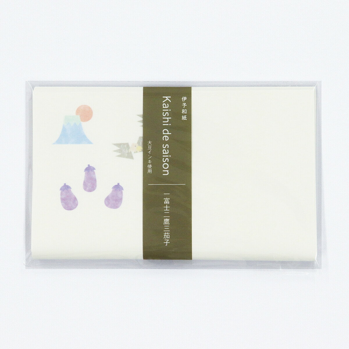 懐紙 Kaishi de saison 一富士二鷹三茄子 (いちふじにたかさんなすび)