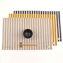 コットンリネンのランチョンマット(ナチュラルストライプ)40×60cm(LL1) Made in Japan