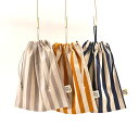 ループ付き巾着袋(給食袋)24cm×20cm(loop-LL)ナチュラルストライプ 2cm刻みでサイズが選べる! Made in Japan
